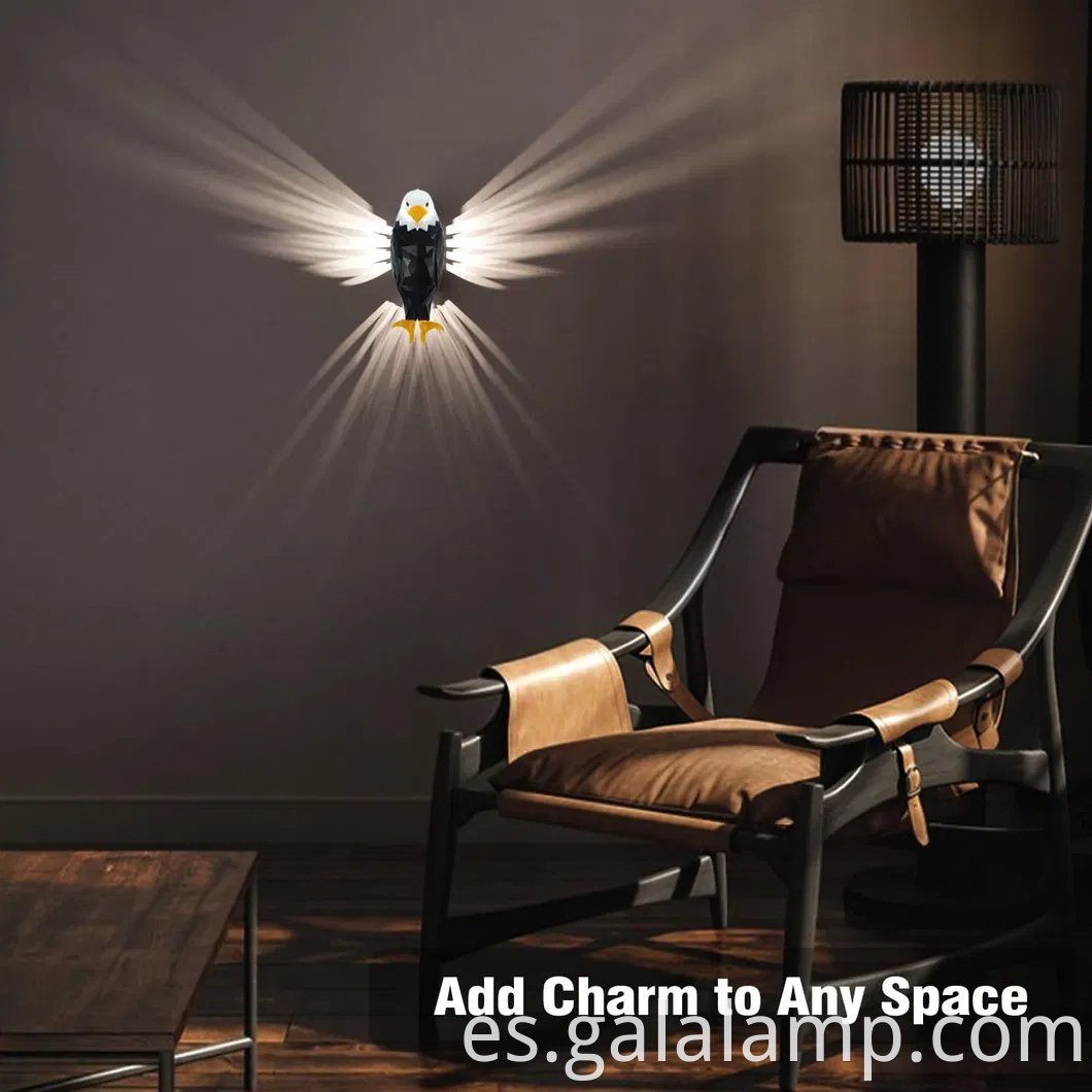 Elegante luz de pared decorativa del ala de águila con control remoto